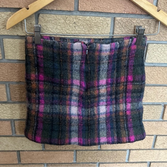 RTR Samsoe Samsoe Agathe Tartan Plaid Miniskirt 100% Virgin Wool Size Small - Picture 2 of 7